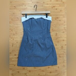 With Jéan Chloe Corset Dress in Pinstripe, Small